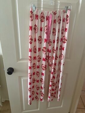 Strawberry Shortcake Pink Red Bow Pajama bottom Pants